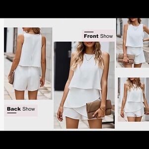 Chic Sleeveless White Layered Jumpsuit
